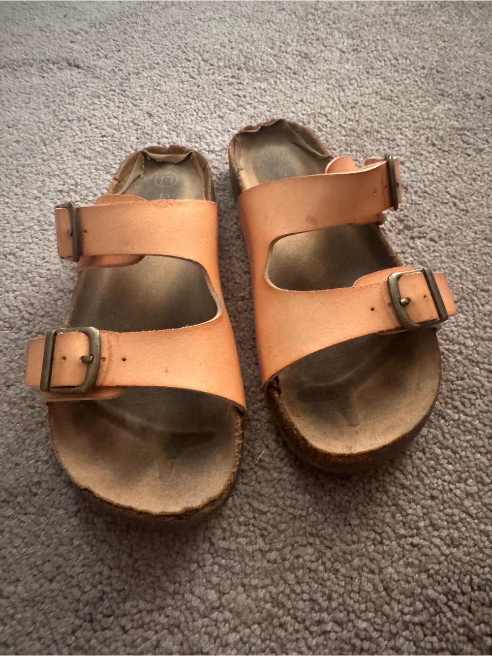 Cat & Jack Tan Double-Buckle Slide Sandals for Kids